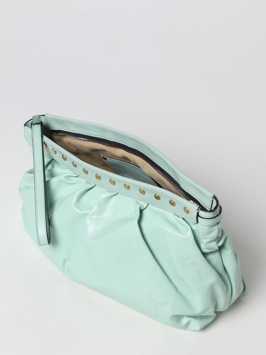 ISABEL MARANT CLUTCH: Pouch Luz Isabel Marant in pelle bottalata, Blue - Img 4