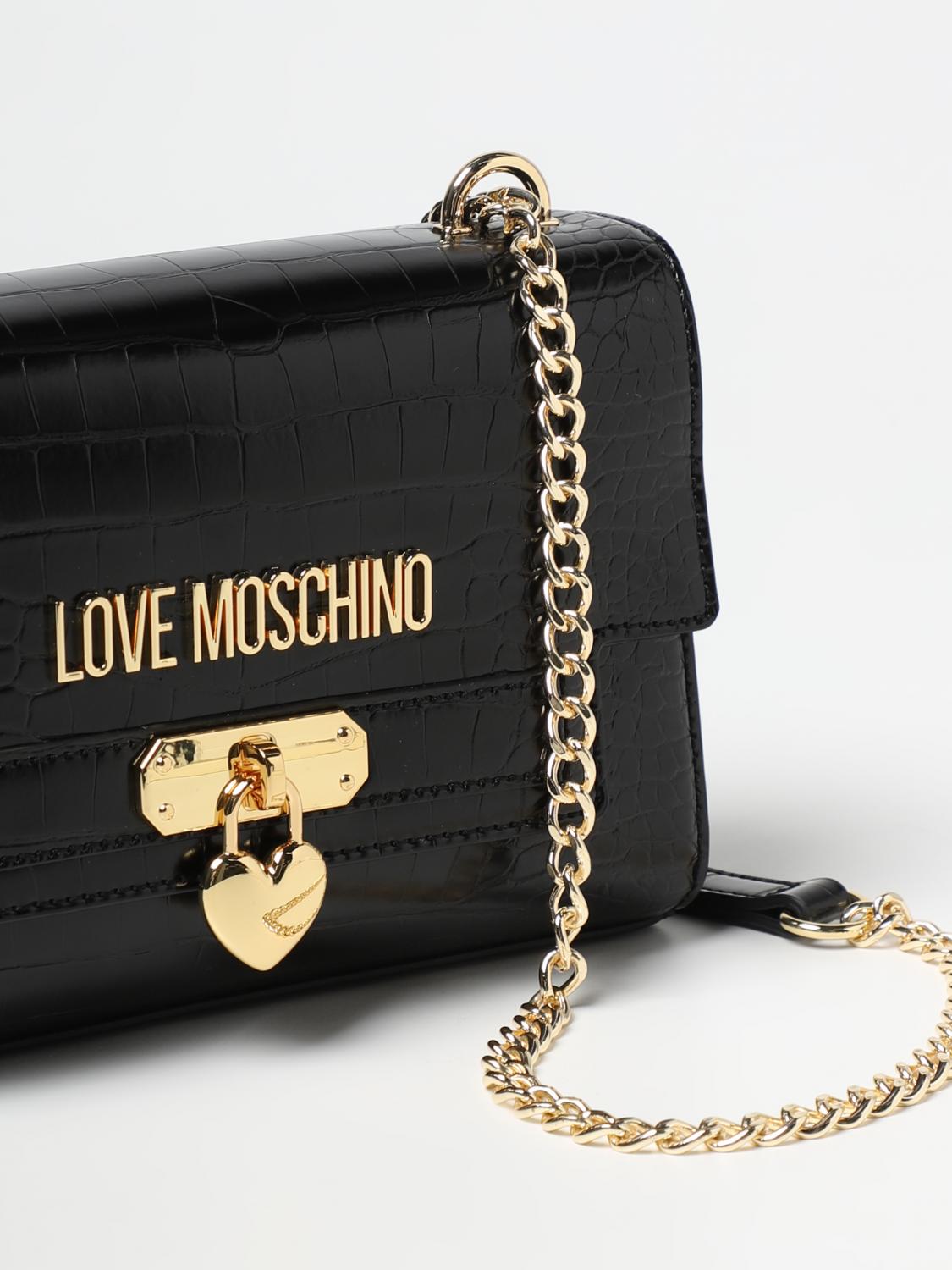 LOVE MOSCHINO: bag in synthetic leather with crocodile print