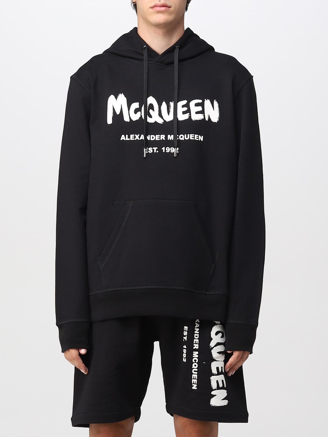 【送料&関税込】Alexander McQueen Maglia NWT ALEXANDER MCQUEEN White Blue Red Graffiti Logo Crew Neck