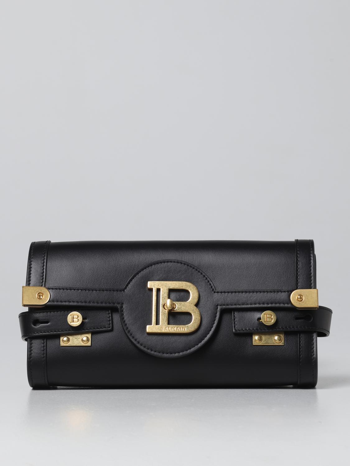 BALMAIN CLUTCH: Balmain B-Buzz smooth leather pouch, Black - Img 1