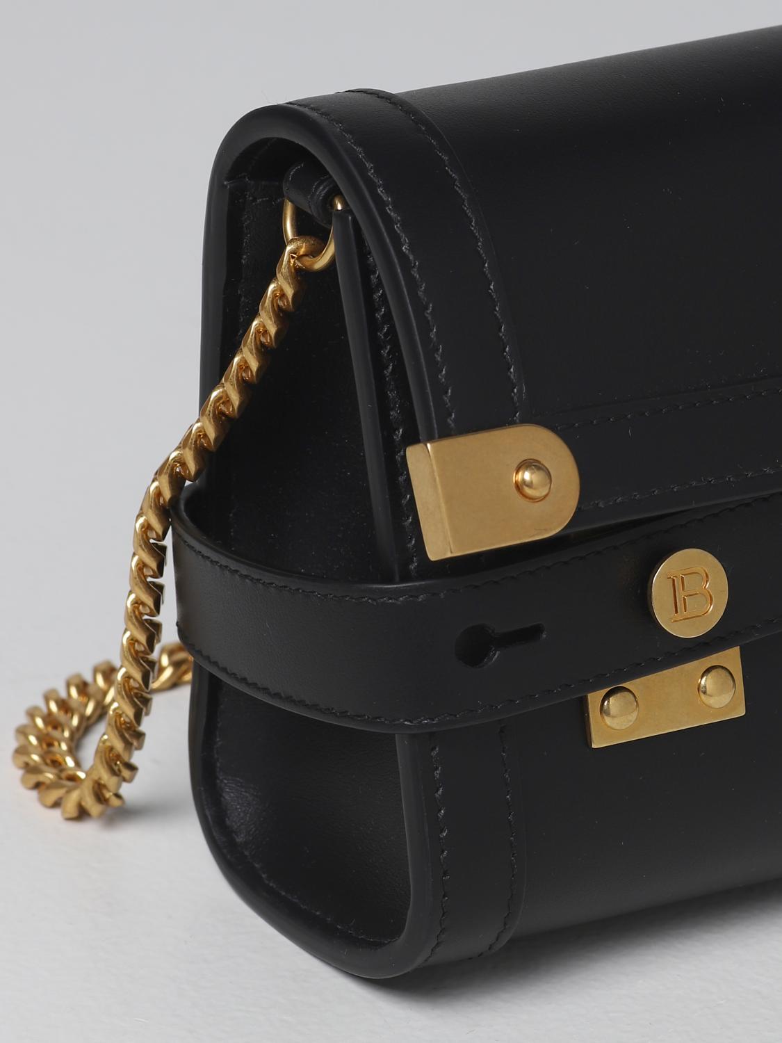 BALMAIN CLUTCH: Balmain B-Buzz smooth leather pouch, Black - Img 3