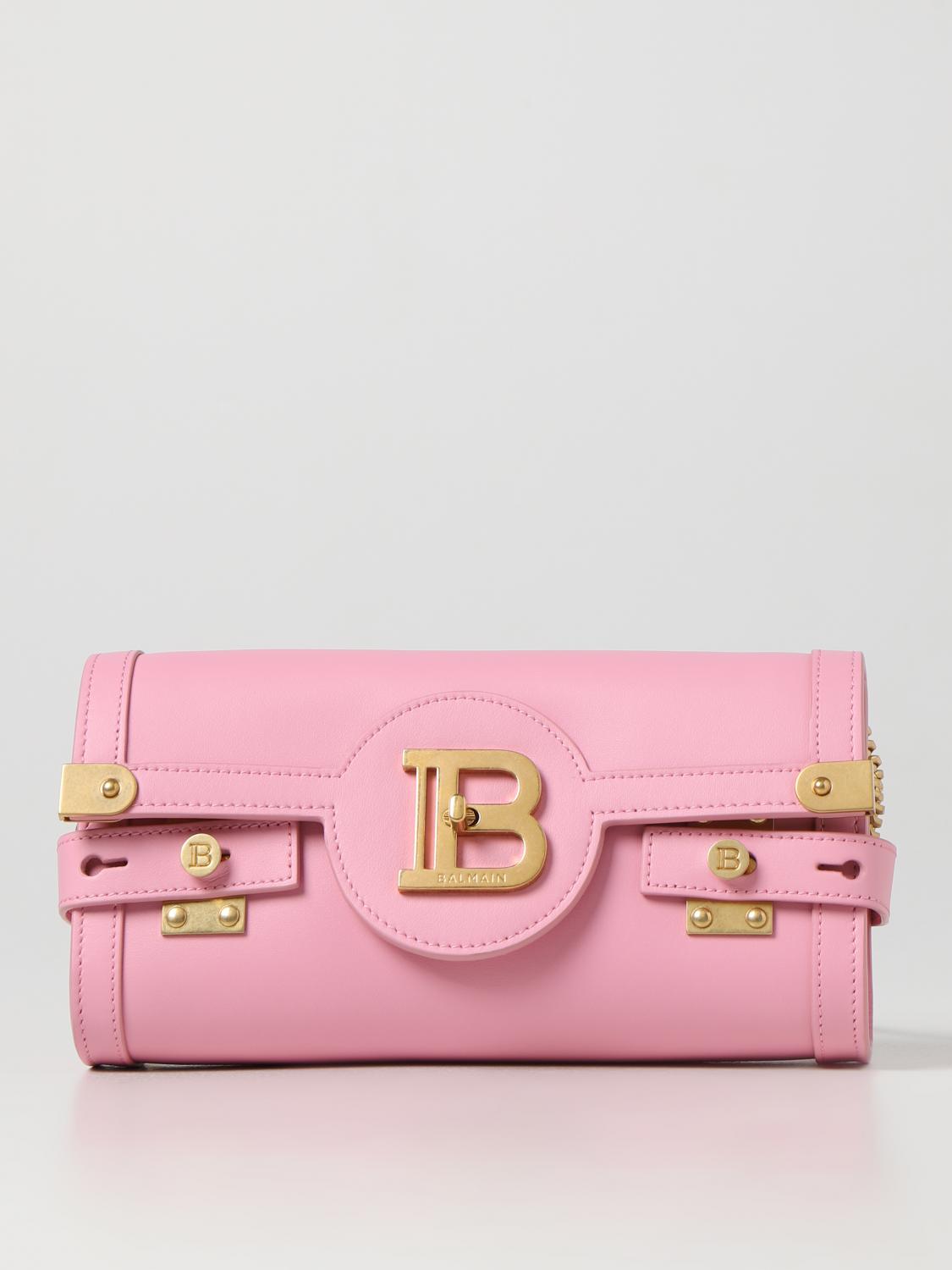 BALMAIN CLUTCH: Clutch B-Buzz 23 Balmain in pelle liscia, Rosa - Img 1
