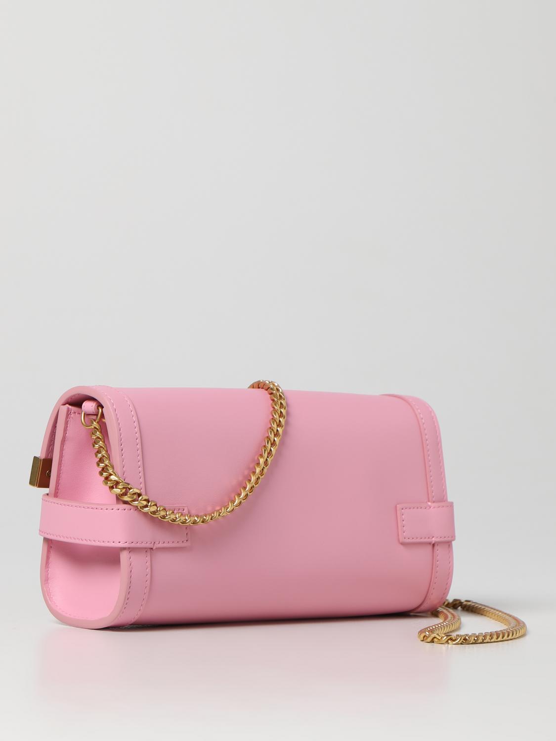 BALMAIN CLUTCH: Clutch B-Buzz 23 Balmain in pelle liscia, Rosa - Img 2
