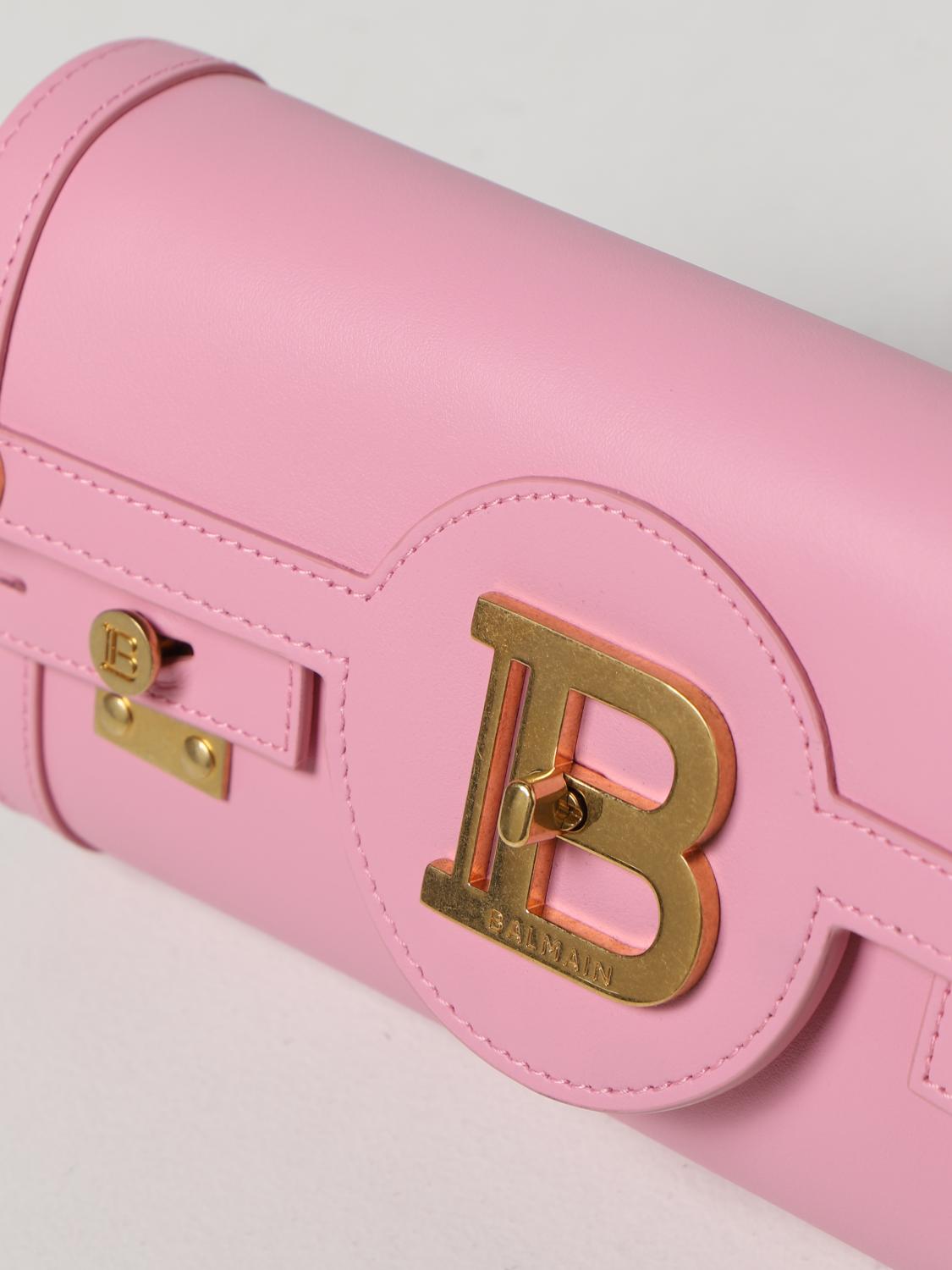 BALMAIN CLUTCH: Clutch B-Buzz 23 Balmain in pelle liscia, Rosa - Img 3