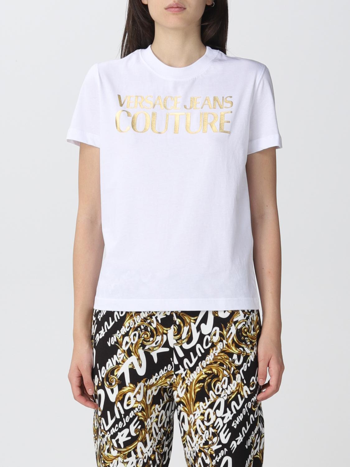 VERSACE JEANS COUTURE: Damen T-shirt - Weiß | Versace Jeans