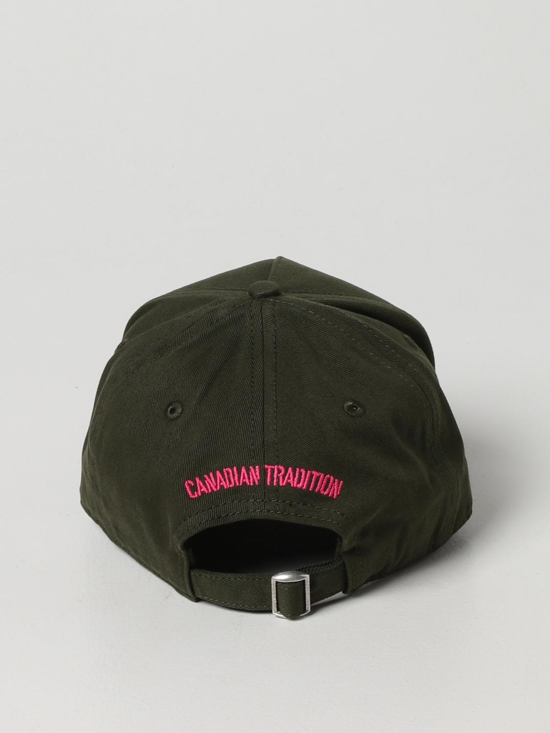 DSQUARED2 CAPPELLO: Cappello da baseball Dsquared2 in cotone, Militare - Img 3