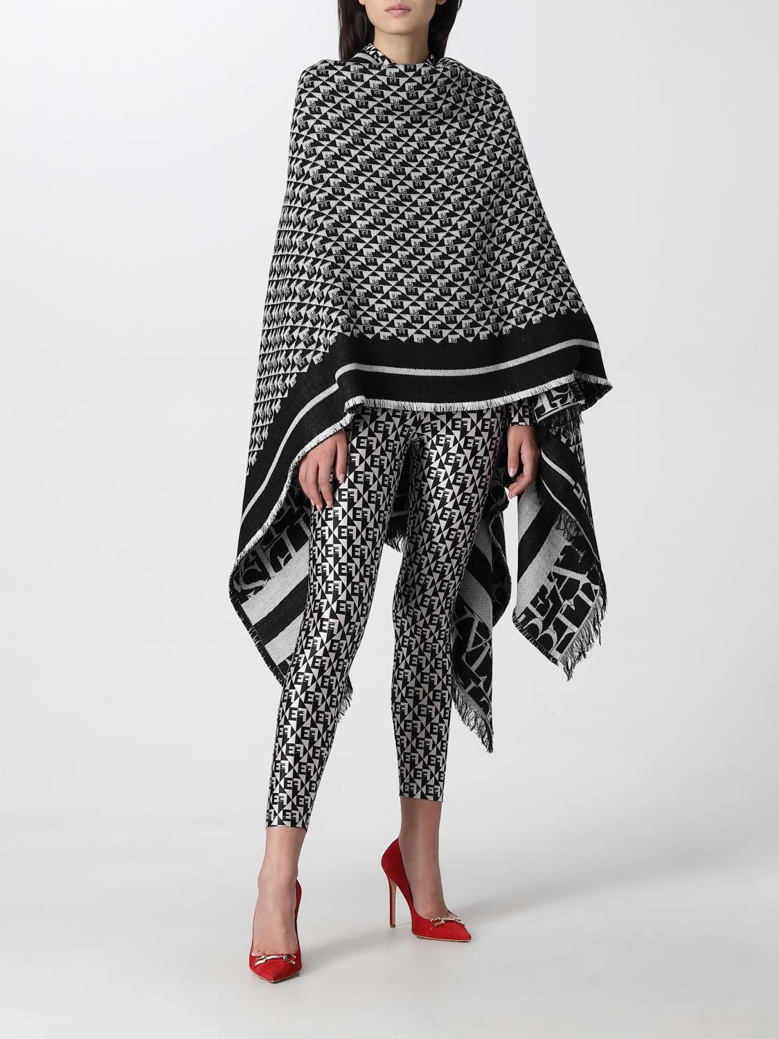ELISABETTA FRANCHI CAPA: Capa mujer Elisabetta Franchi, Negro - Img 2
