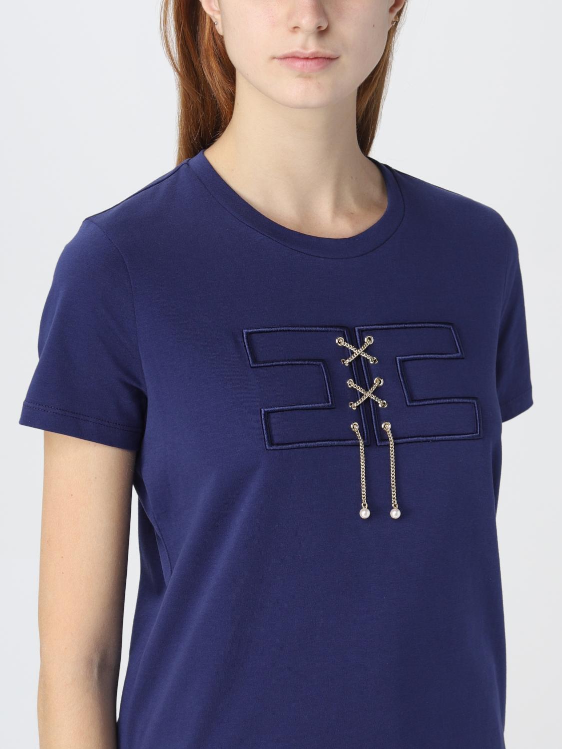 ELISABETTA FRANCHI CAMISETA: Jersey mujer Elisabetta Franchi, Azul Oscuro - Img 3
