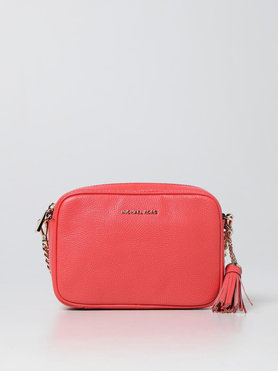 MICHAEL KORS BORSA A TRACOLLA: Borsa Ginny Michael Kors in pelle martellata, Viola - Img 1