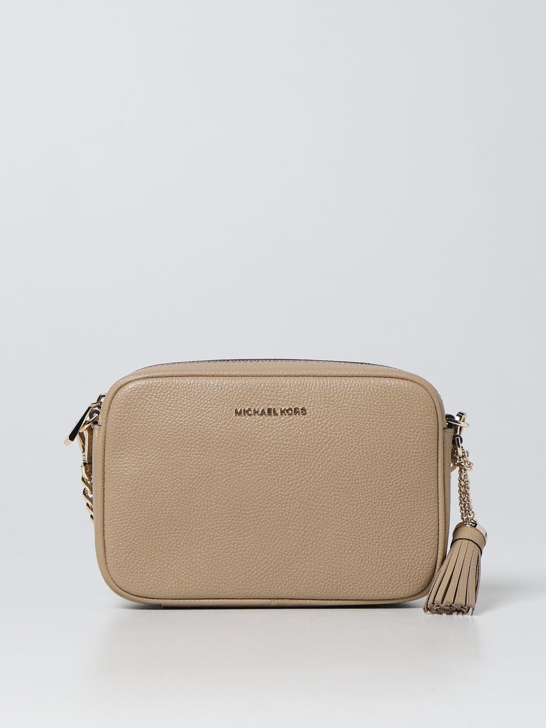 MICHAEL KORS BORSA A TRACOLLA: Borsa Ginny Michael Kors in pelle martellata, Cammello - Img 1