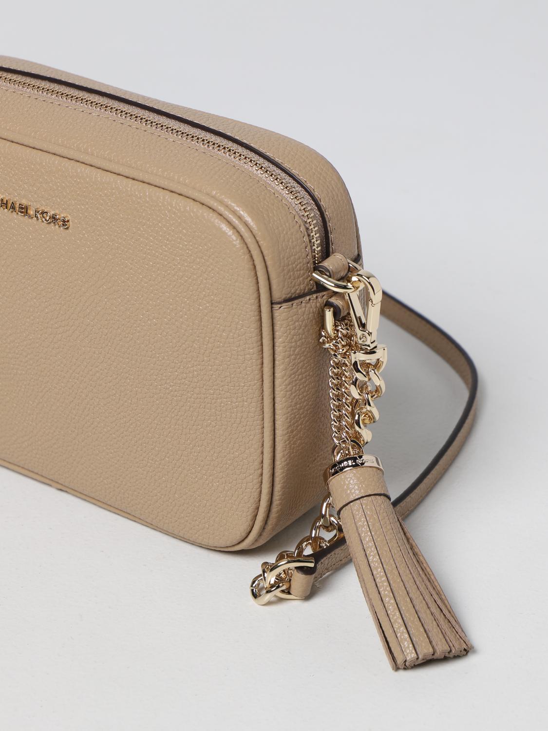 MICHAEL KORS BORSA A TRACOLLA: Borsa Ginny Michael Kors in pelle martellata, Cammello - Img 3