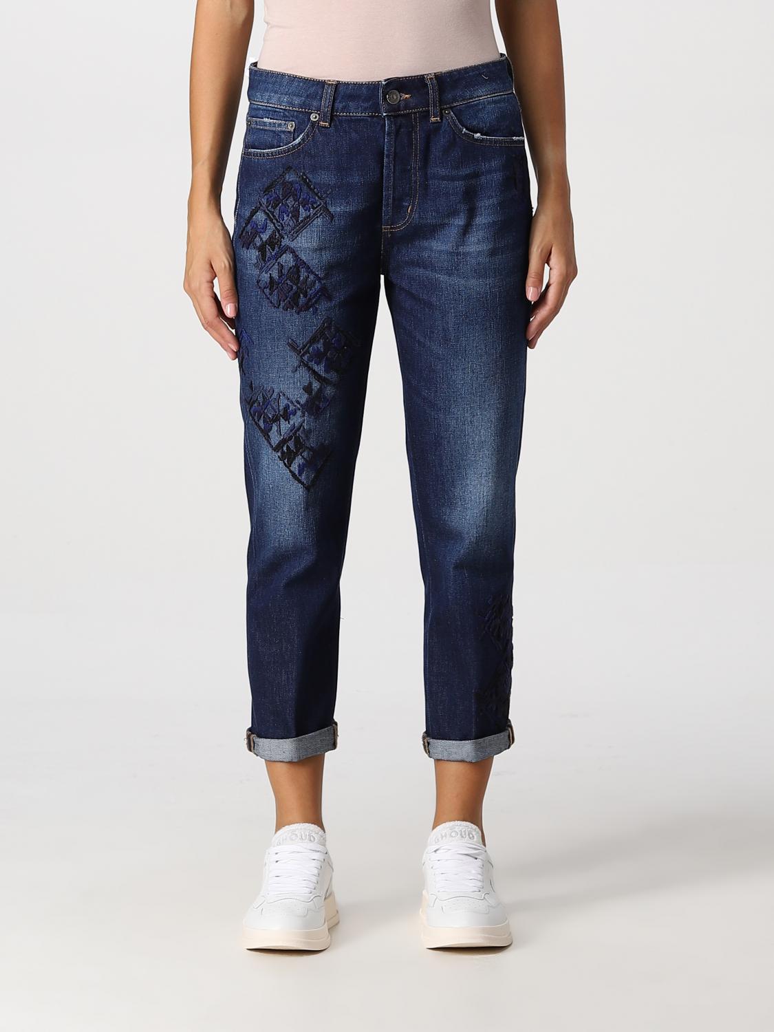 DONDUP JEANS: Jeans Dondup in denim con ricamo, Blue - Img 1
