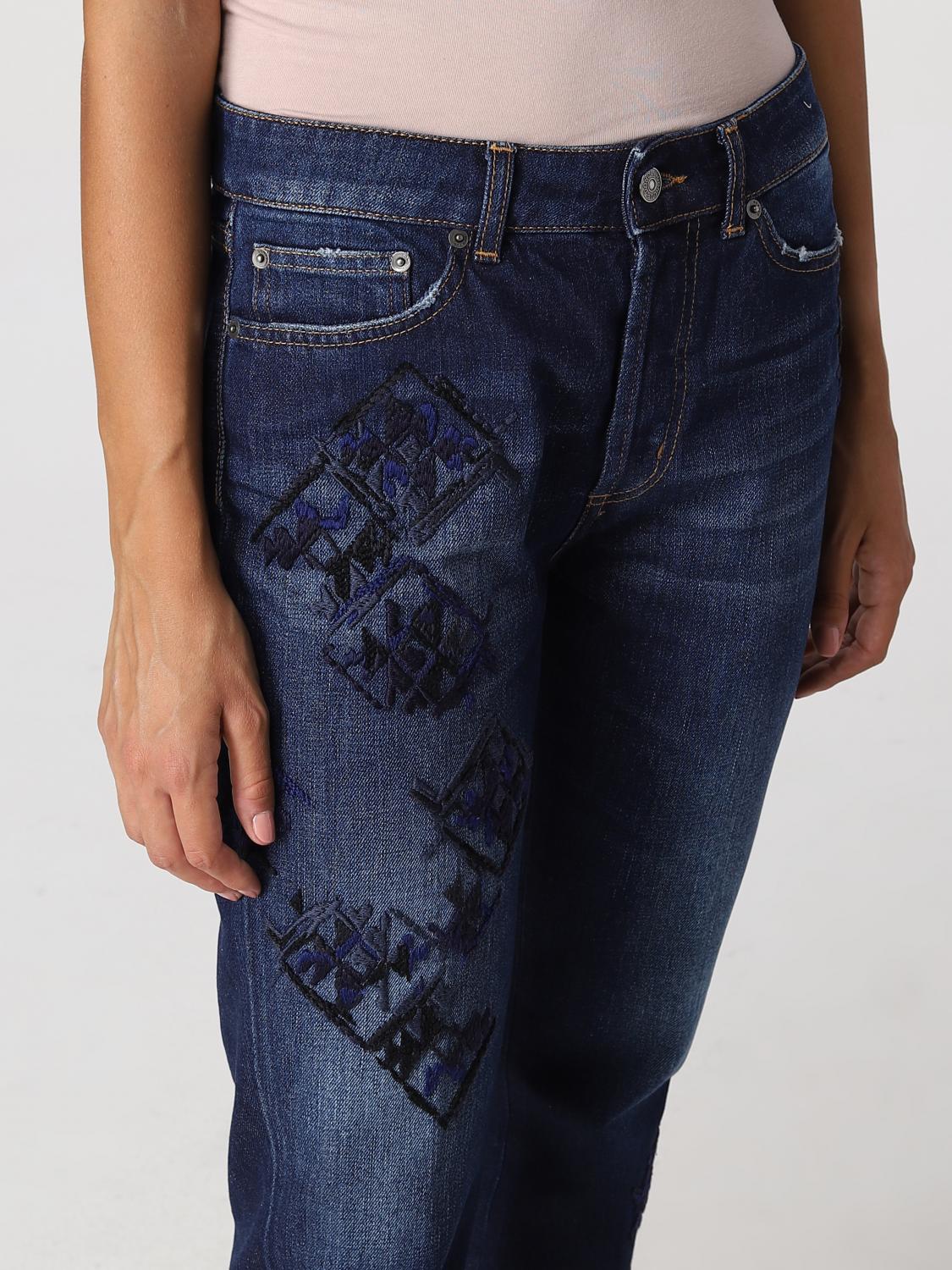 DONDUP JEANS: Jeans Dondup in denim con ricamo, Blue - Img 3