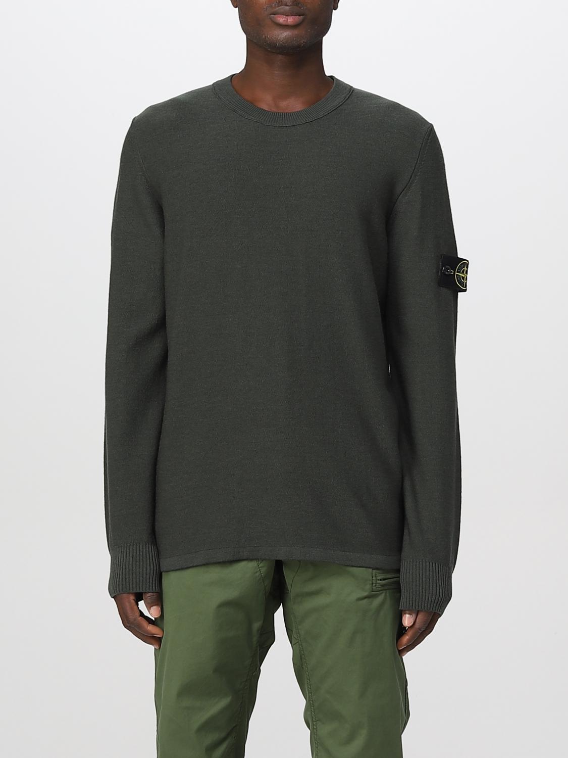 Pull Homme Stone Island Grande Taille L - Vert - Coton/laine - Logo - Occasion Parfait état