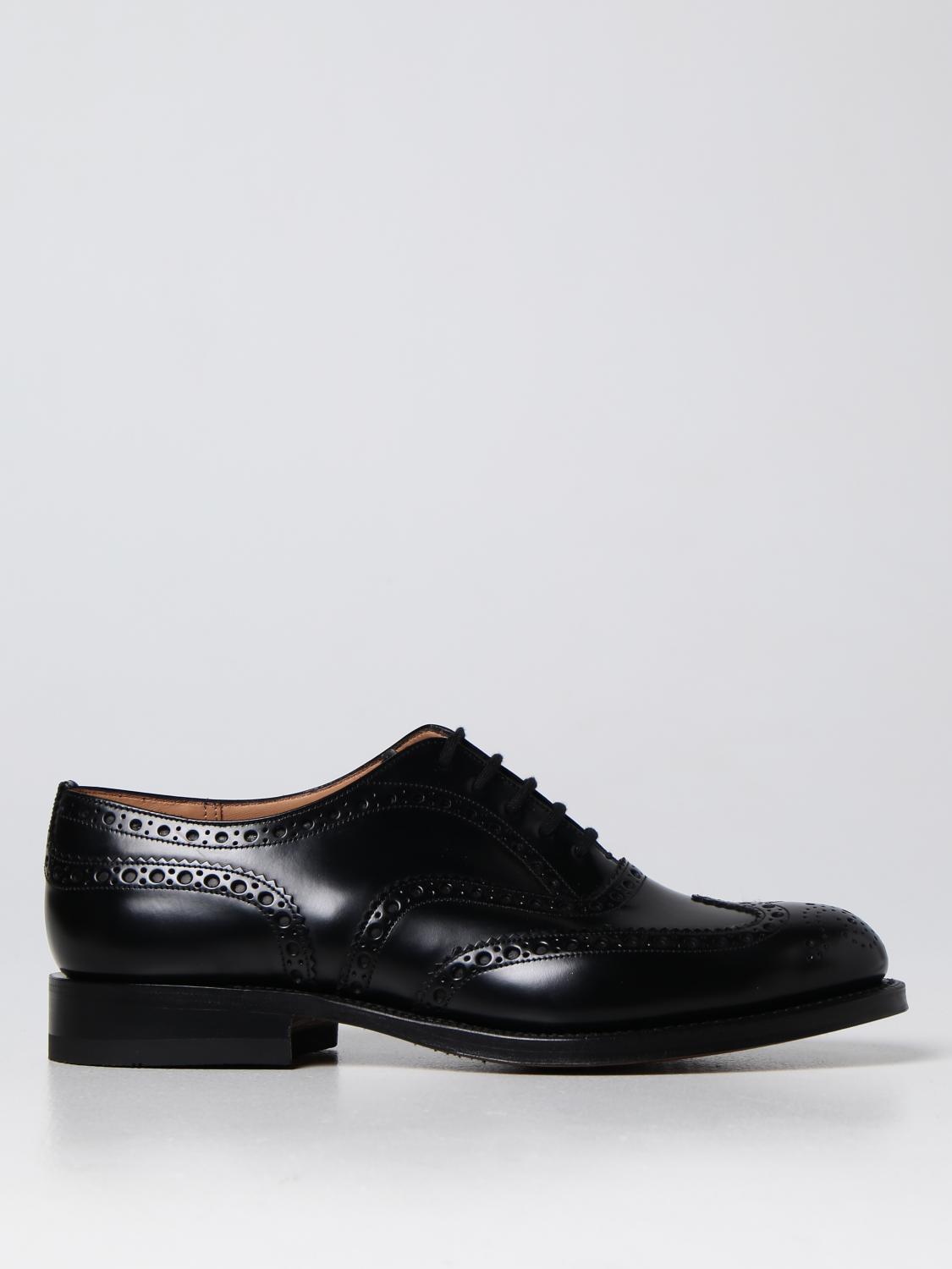 CHURCH'S SCARPE STRINGATE: Derby Burwood Church's in pelle spazzolata, Nero - Img 1