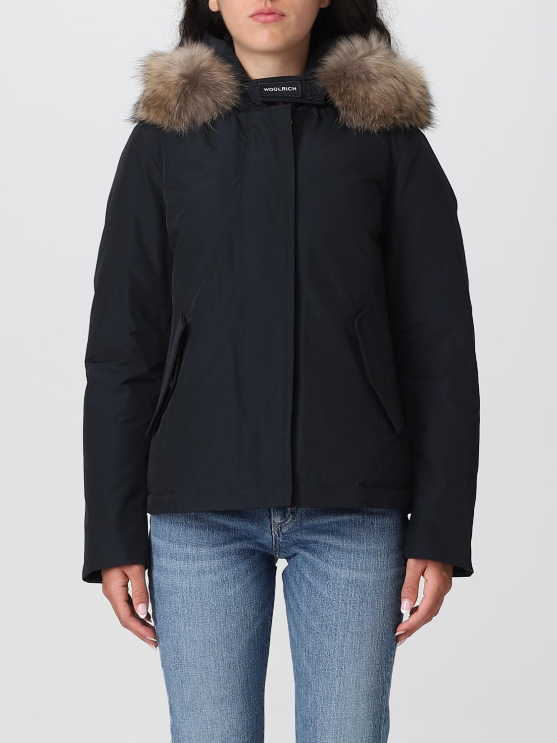 WOOLRICH GIACCA: Parka corto Arctic in Ramar con pelliccia amovibile, Nero - Img 1