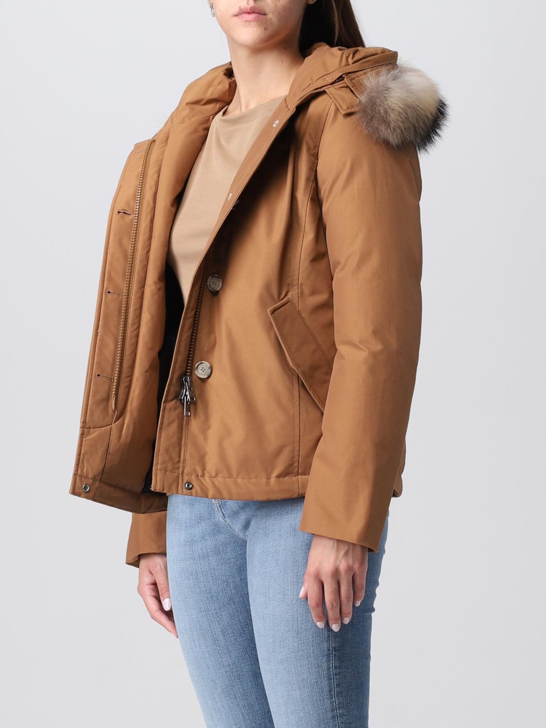 WOOLRICH GIACCA: Parka corto Arctic in Ramar con pelliccia amovibile, Cammello - Img 3