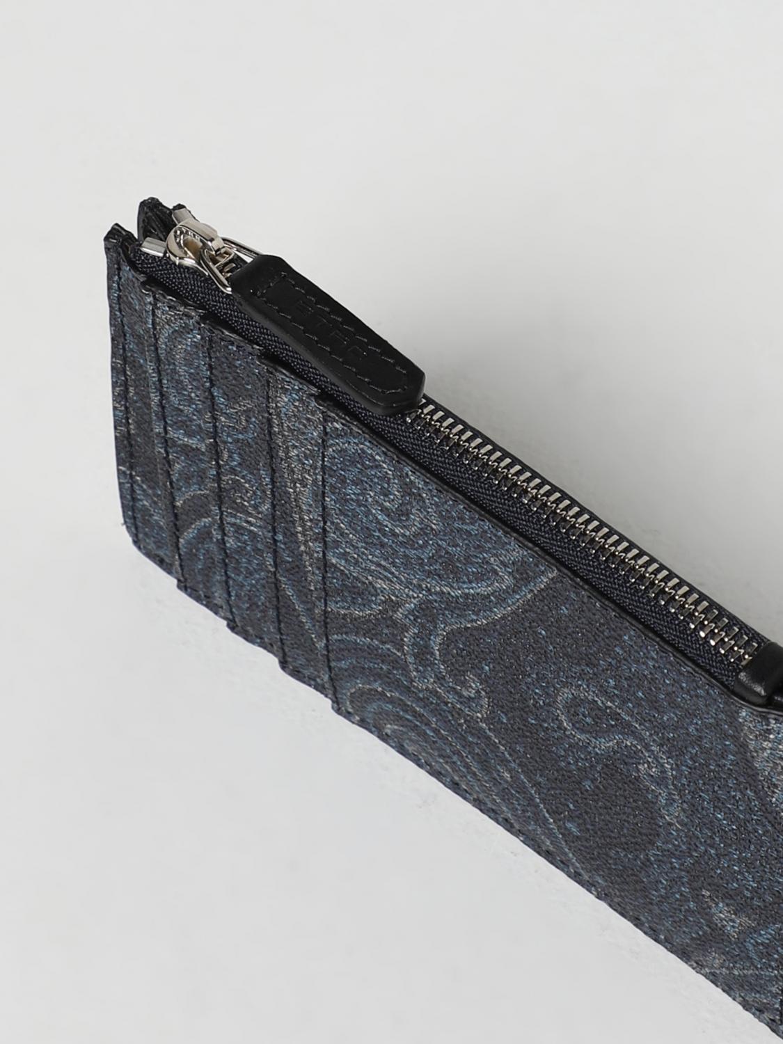 ETRO WALLET: Etro paisley print leather wallet, Blue - Img 3