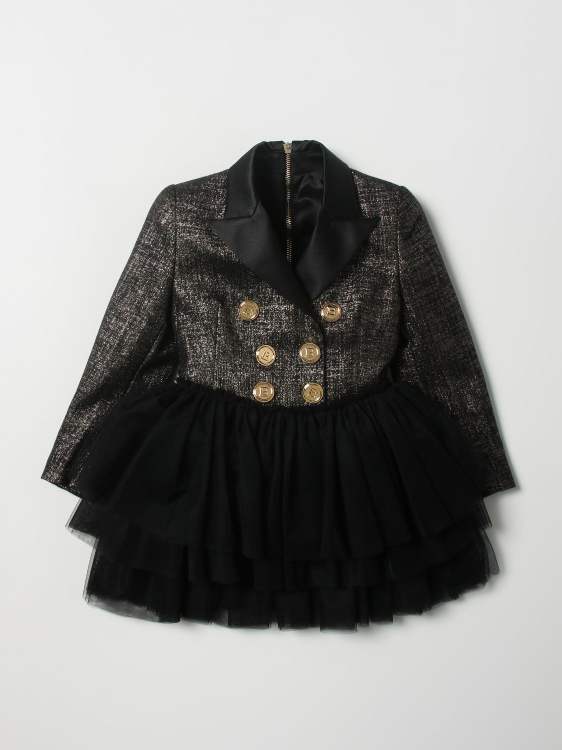 BALMAIN VESTIDO: Vestido niños Balmain, Negro - Img 1