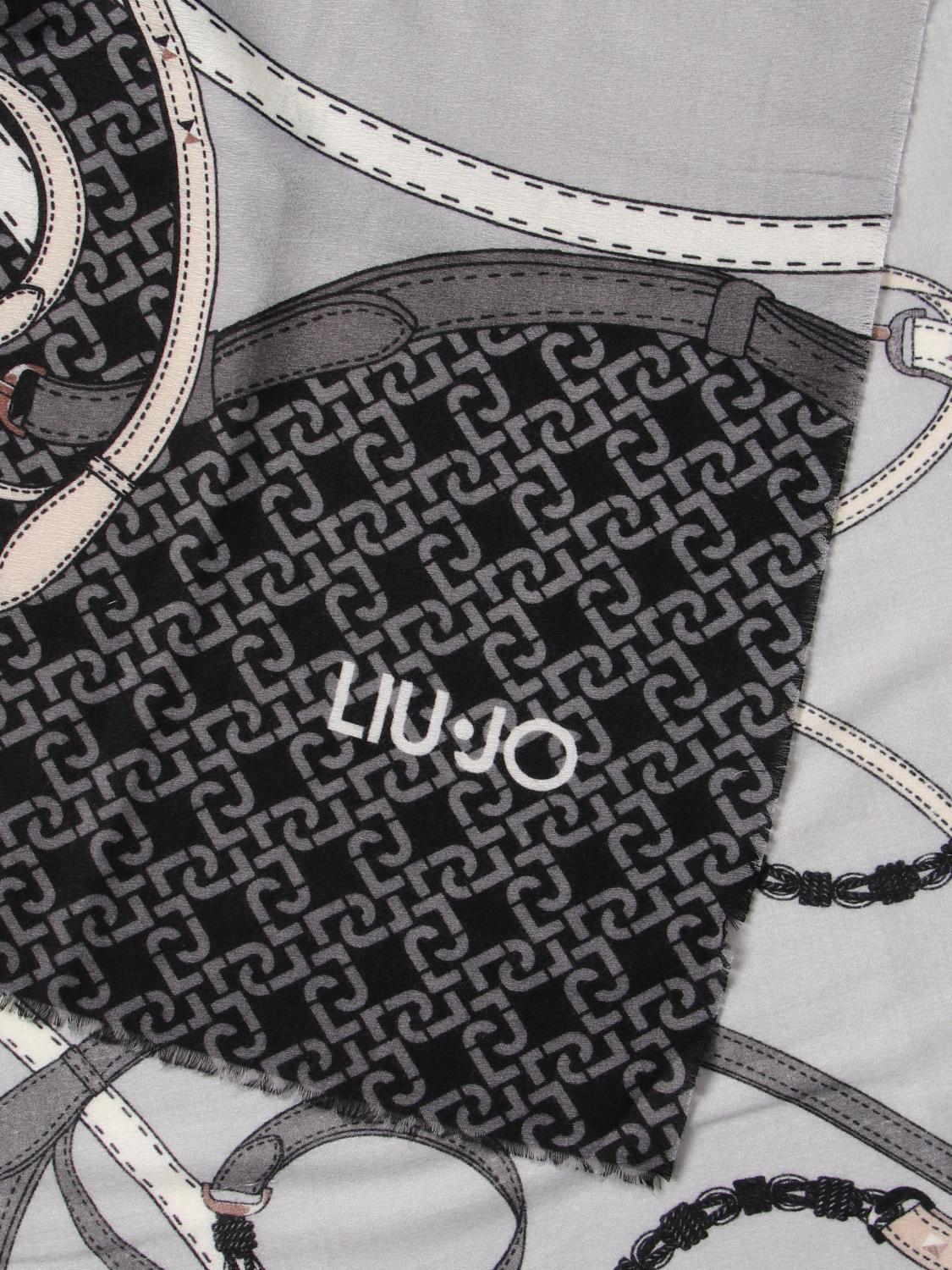 LIU JO SCIARPA: Stola Liu Jo con logo, Nero - Img 3