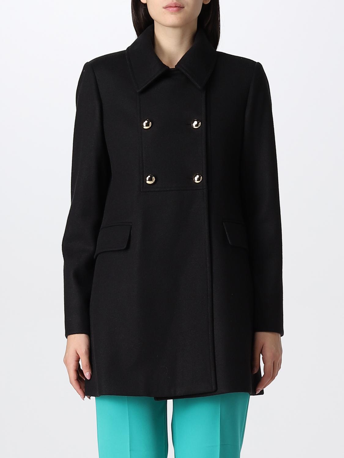 LIU JO CAPPOTTO: Cappotto a doppiopetto Liu Jo in misto lana, Nero - Img 1