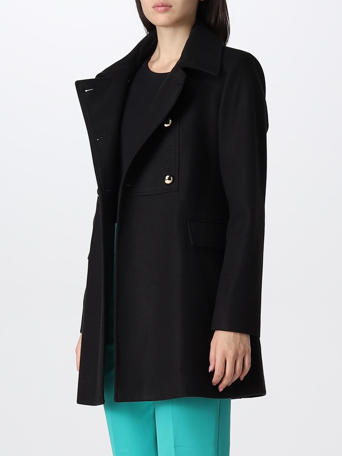 LIU JO CAPPOTTO: Cappotto a doppiopetto Liu Jo in misto lana, Nero - Img 3