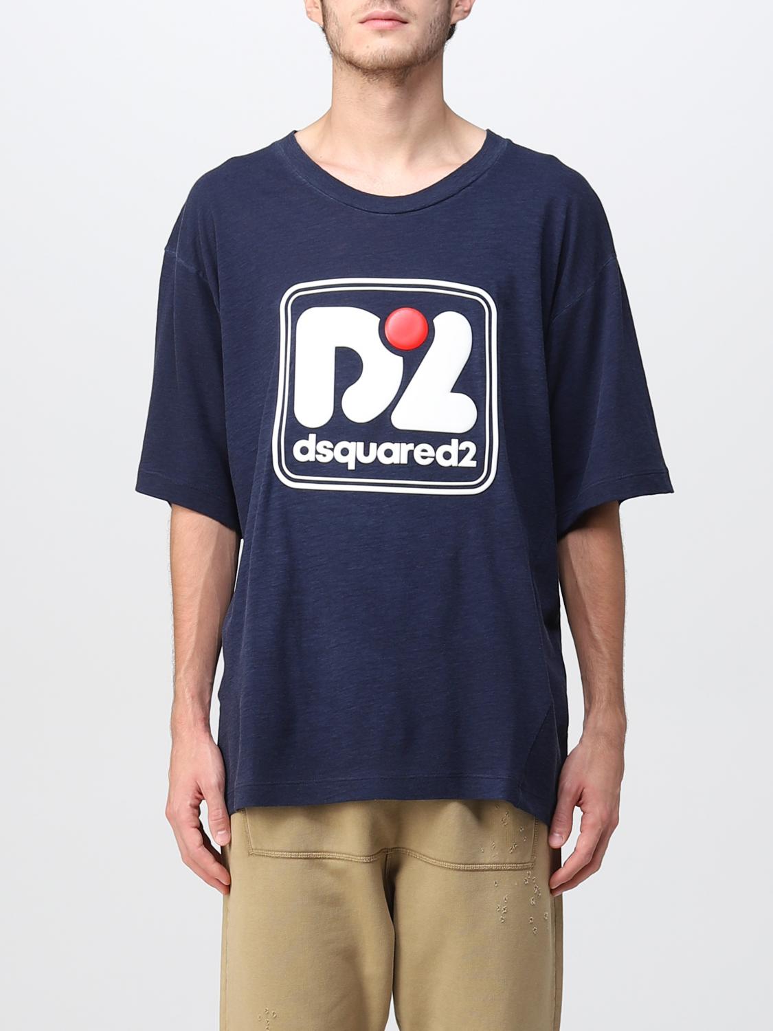 DSQUARED2: T-shirt con stampa logo Blue T-Shirt Dsquared2