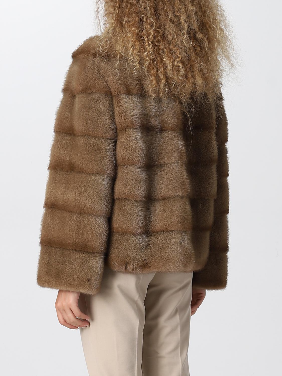 SIMONETTA RAVIZZA FUR COAT: Coat women Simonetta Ravizza, Brown - Img 2