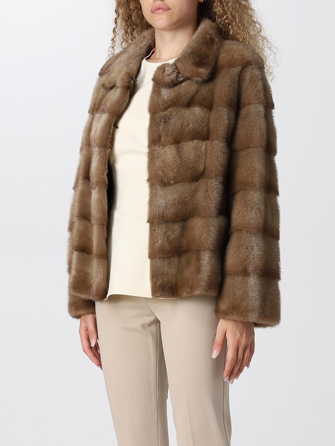 SIMONETTA RAVIZZA FUR COAT: Coat women Simonetta Ravizza, Brown - Img 3