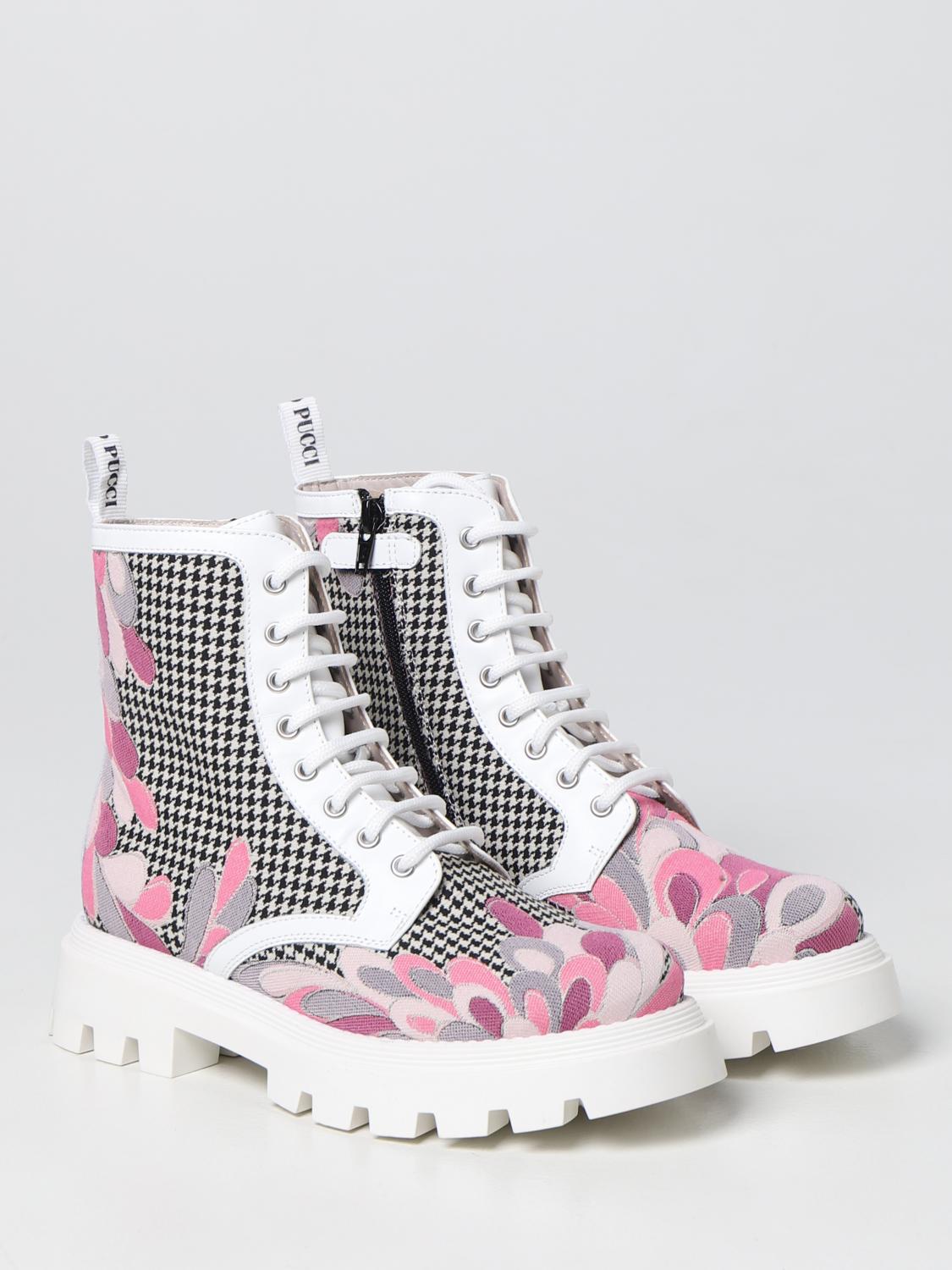 PUCCI SCHUHE: Pucci Stiefelette aus Pied-de-Puole Stoff und Leder, Pink - Img 2