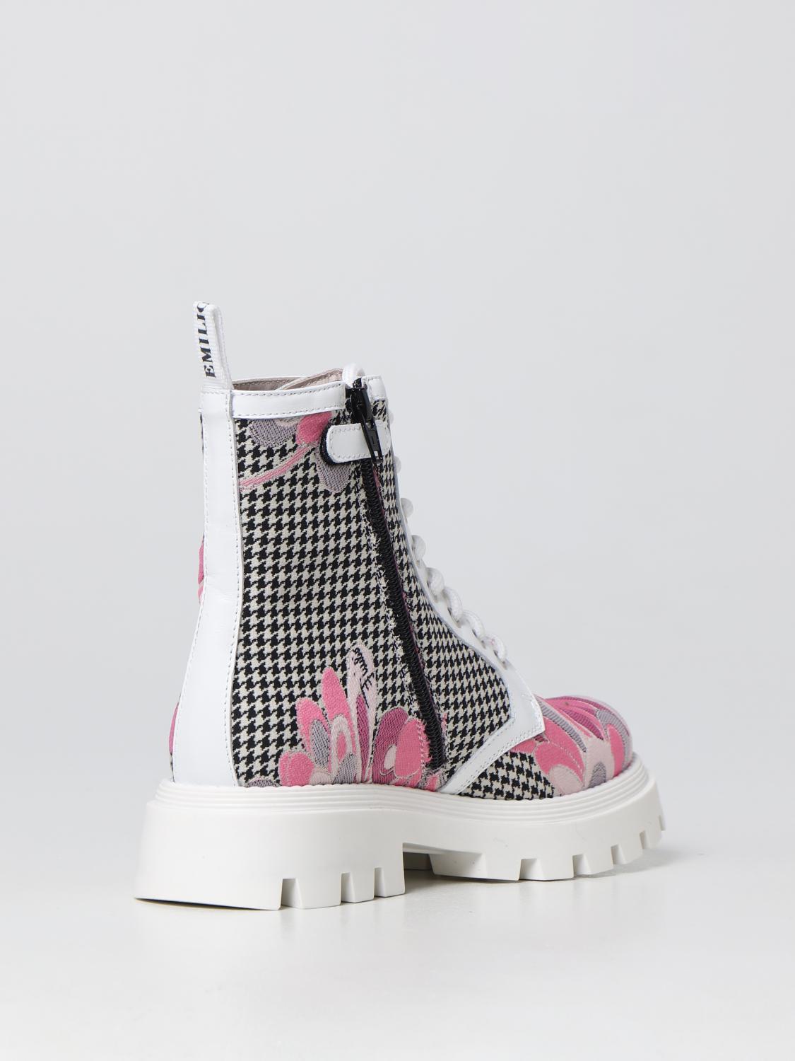PUCCI SCHUHE: Pucci Stiefelette aus Pied-de-Puole Stoff und Leder, Pink - Img 3