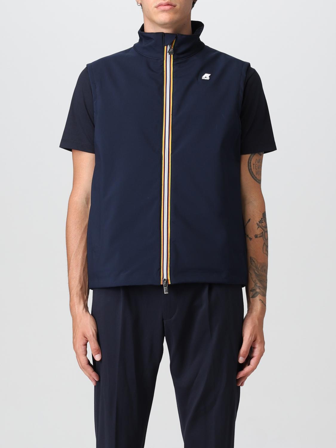 K-WAY SUIT VEST: Coat men K-way, Blue - Img 1