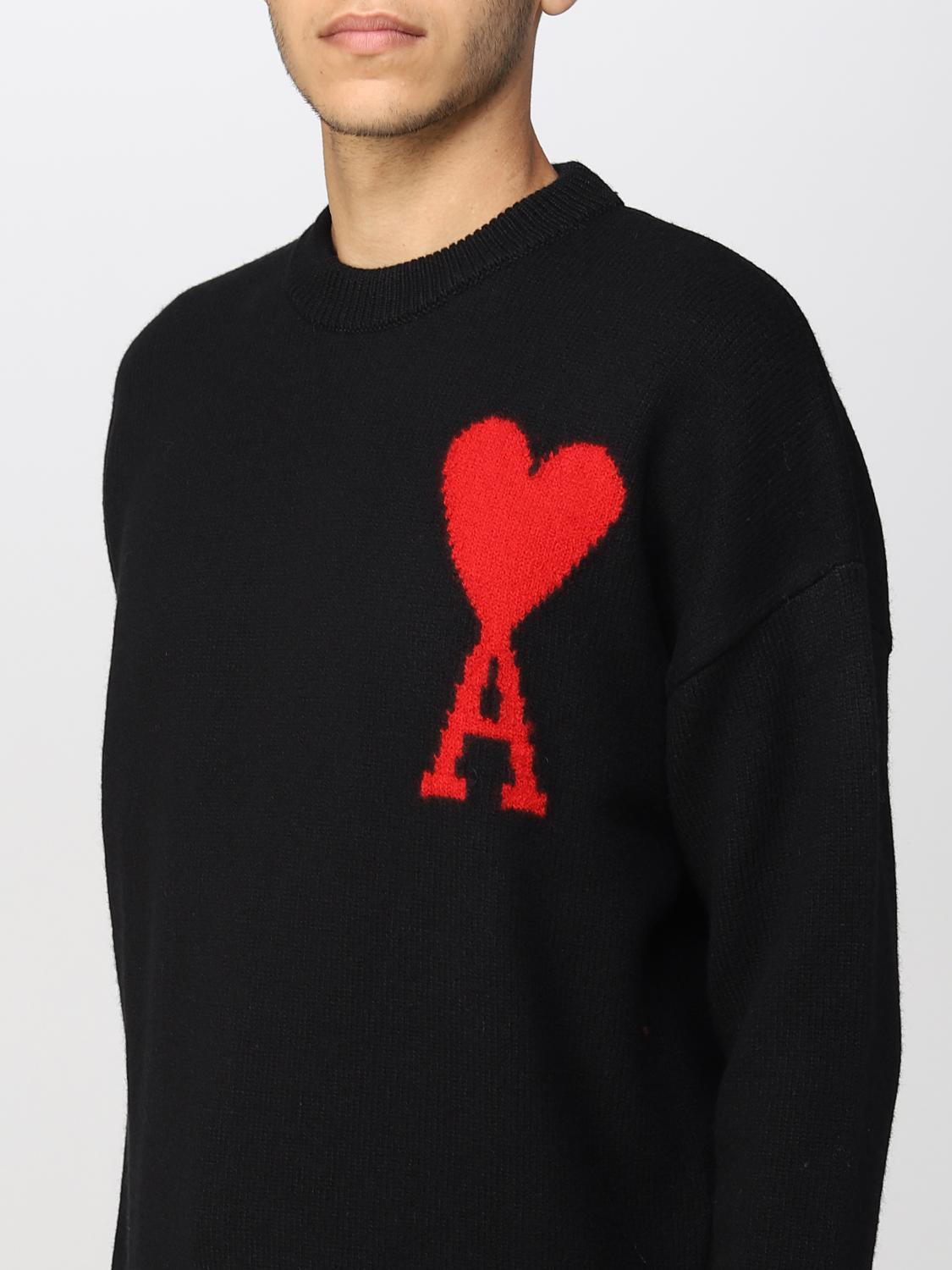 AMI PARIS PULLOVER: Ami Paris Herren Pullover, Schwarz - Img 3