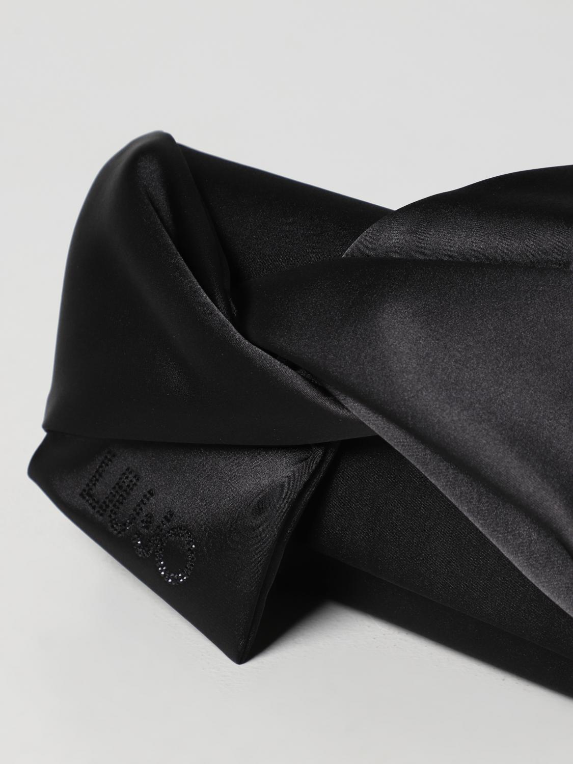 LIU JO CLUTCH: Clutch Liu Jo in raso con fiocco, Nero - Img 3