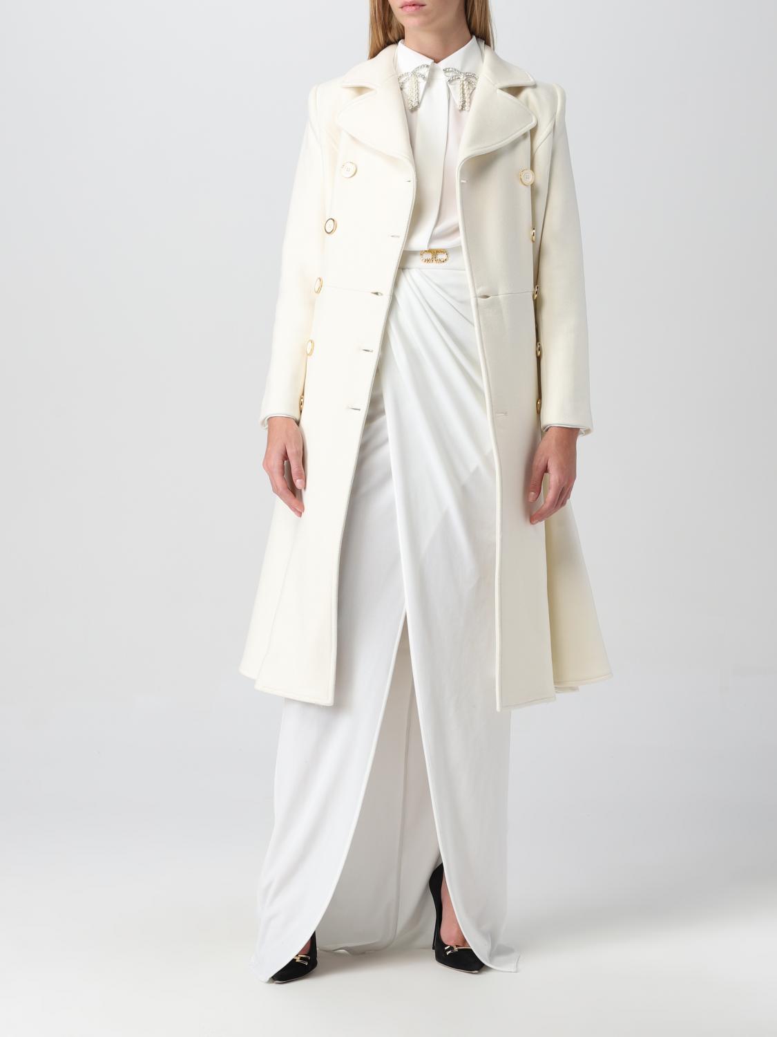ELISABETTA FRANCHI ABRIGO: Abrigo mujer Elisabetta Franchi, Blanco - Img 2