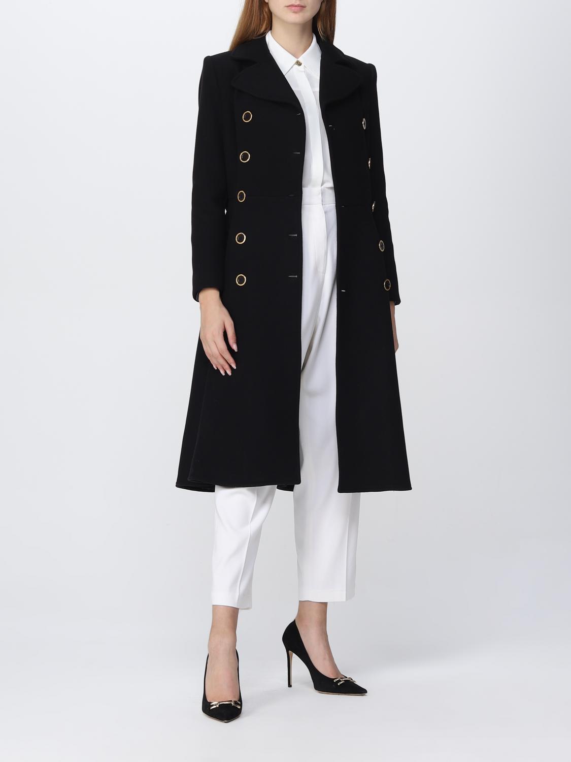 ELISABETTA FRANCHI CAPPOTTO: Cappotto Elisabetta Franchi in panno, Nero - Img 2