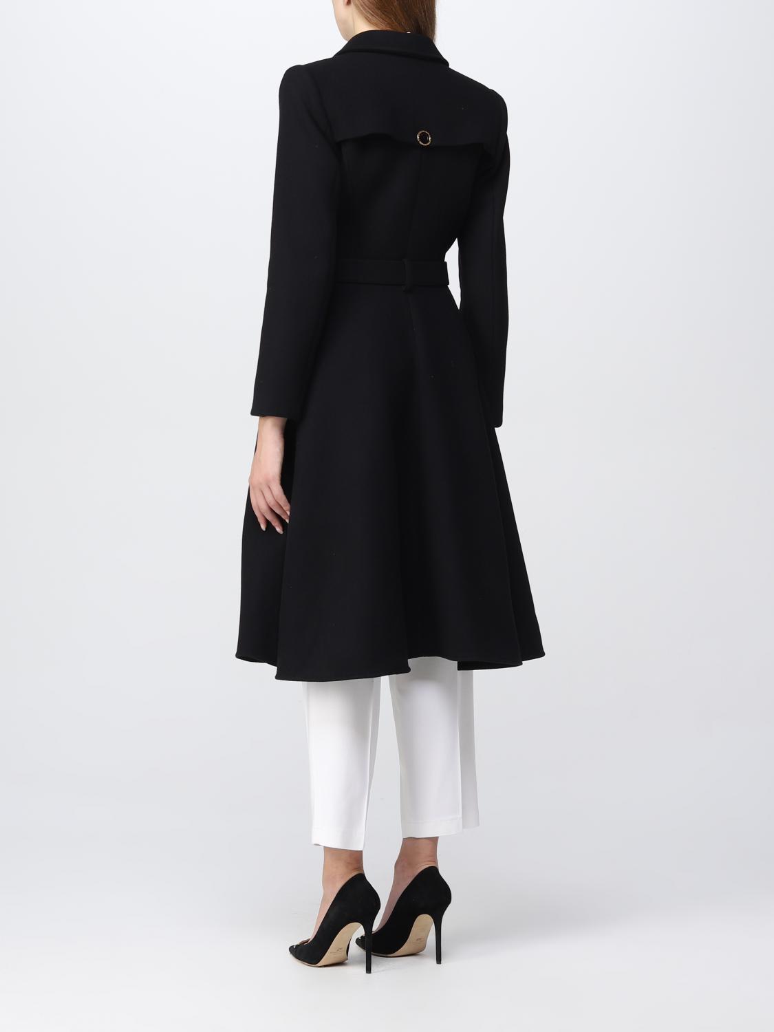 ELISABETTA FRANCHI CAPPOTTO: Cappotto Elisabetta Franchi in panno, Nero - Img 3