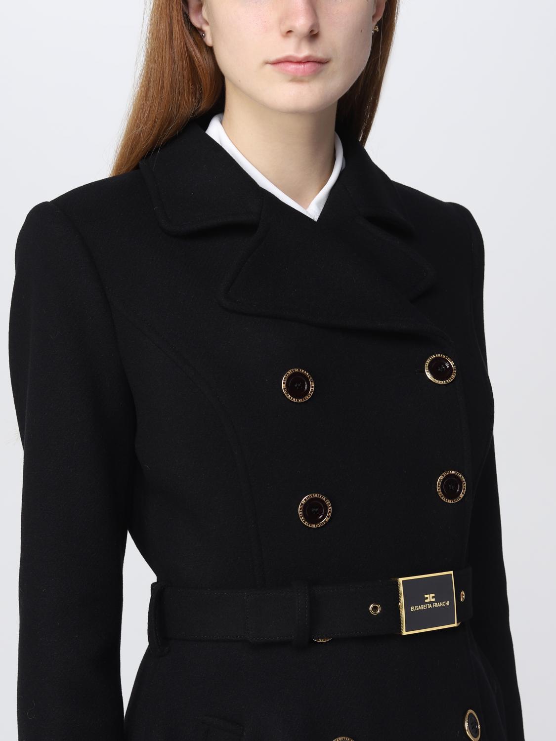 ELISABETTA FRANCHI CAPPOTTO: Cappotto Elisabetta Franchi in panno, Nero - Img 5