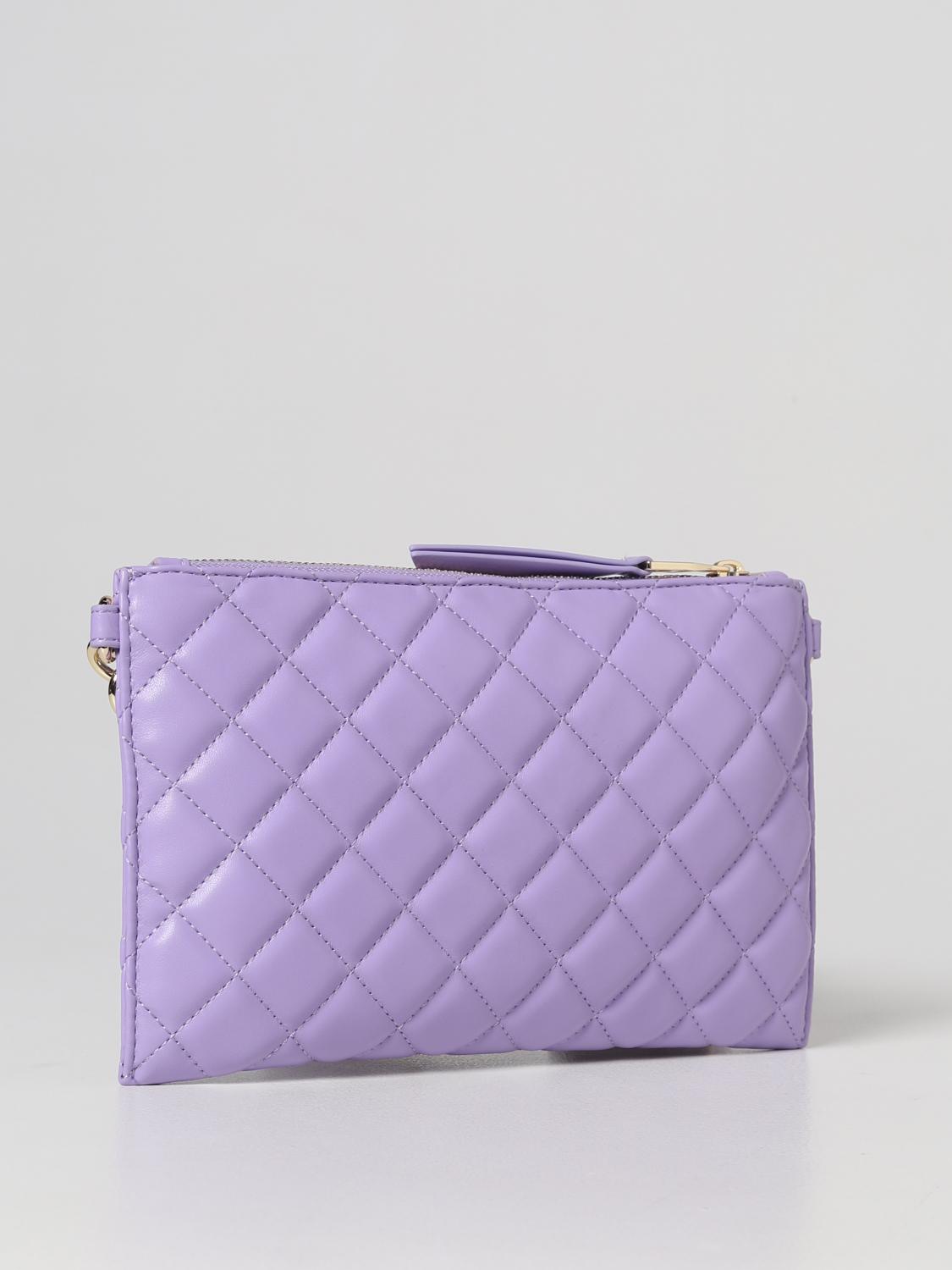 VERSACE JEANS COUTURE BORSA A TRACOLLA: Borsa Versace Jeans Couture in pelle sintetica matelassè, Lilla - Img 2