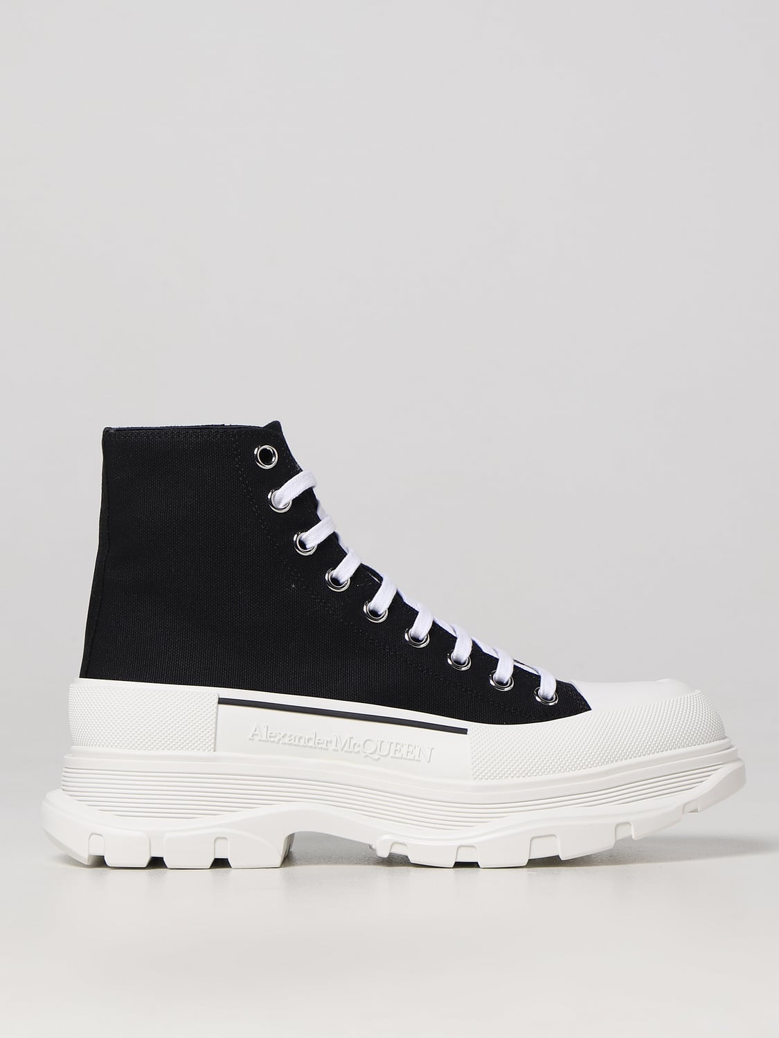 MCQUEEN BOOT: McQueen canvas ankle boots, Black 1 - Img 1
