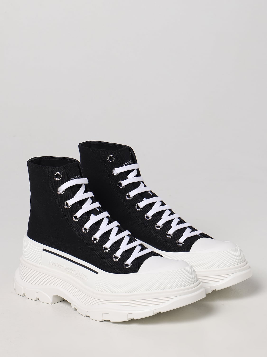 MCQUEEN BOOT: McQueen canvas ankle boots, Black 1 - Img 2