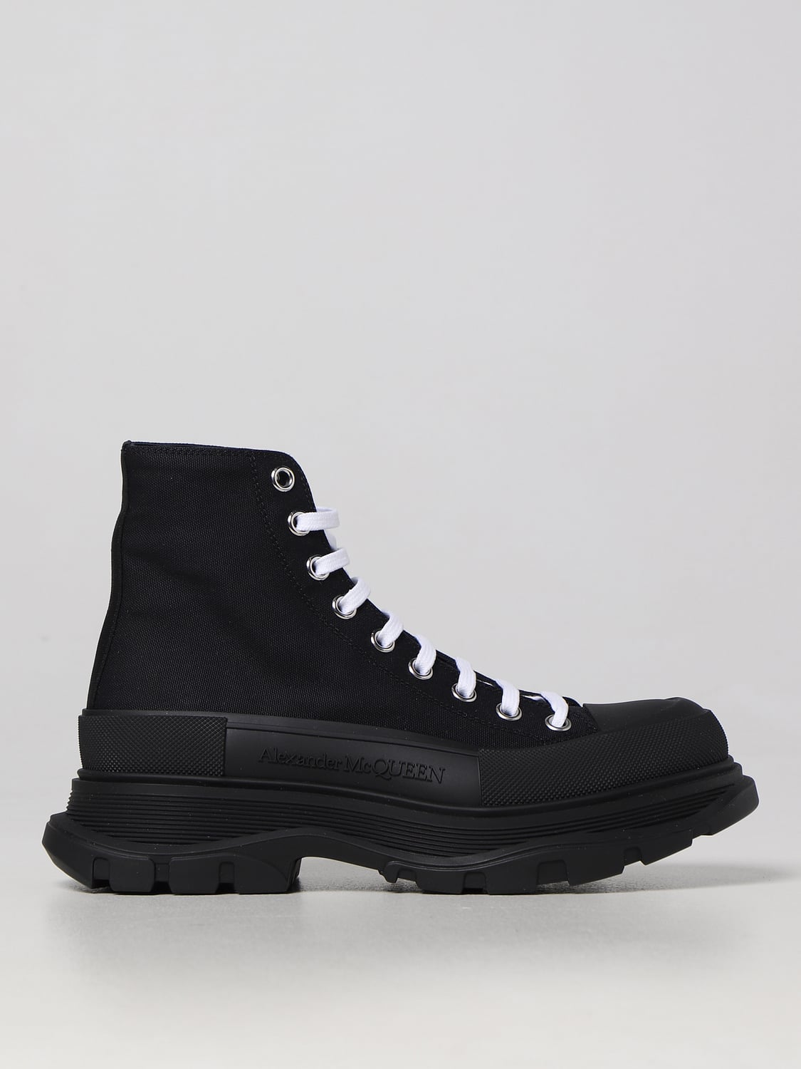 MCQUEEN BOOT: McQueen canvas ankle boots, Black 2 - Img 1