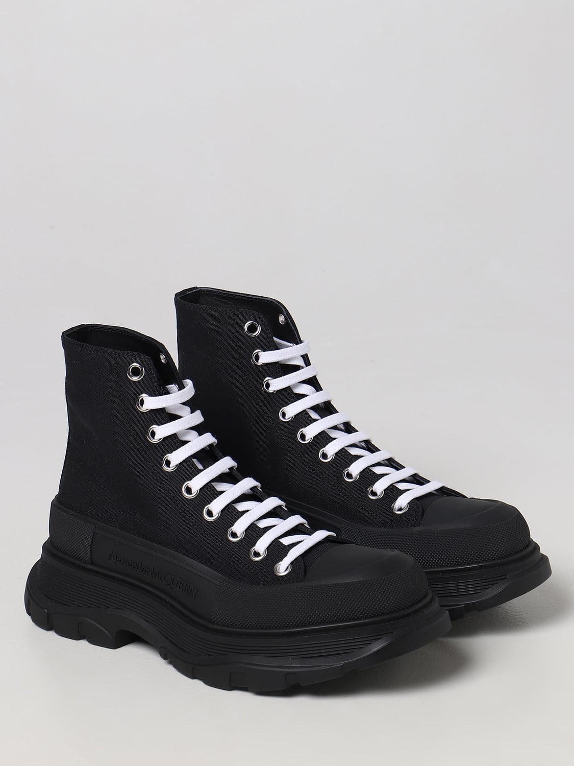 MCQUEEN BOOT: McQueen canvas ankle boots, Black 2 - Img 2