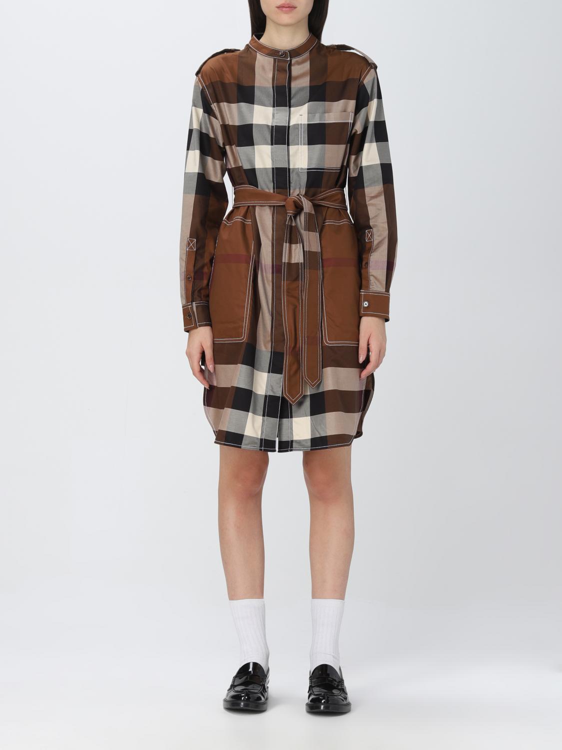 Burberry❤️Brown/gray knee-length dress Burberry❤️Brown/gray knee-length dress Burberry Brit Silk Brown