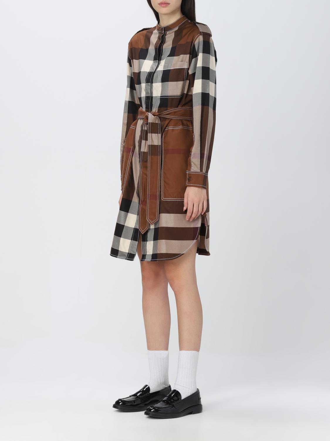 BURBERRY DRESS: Dress women Burberry, Brown - Img 3