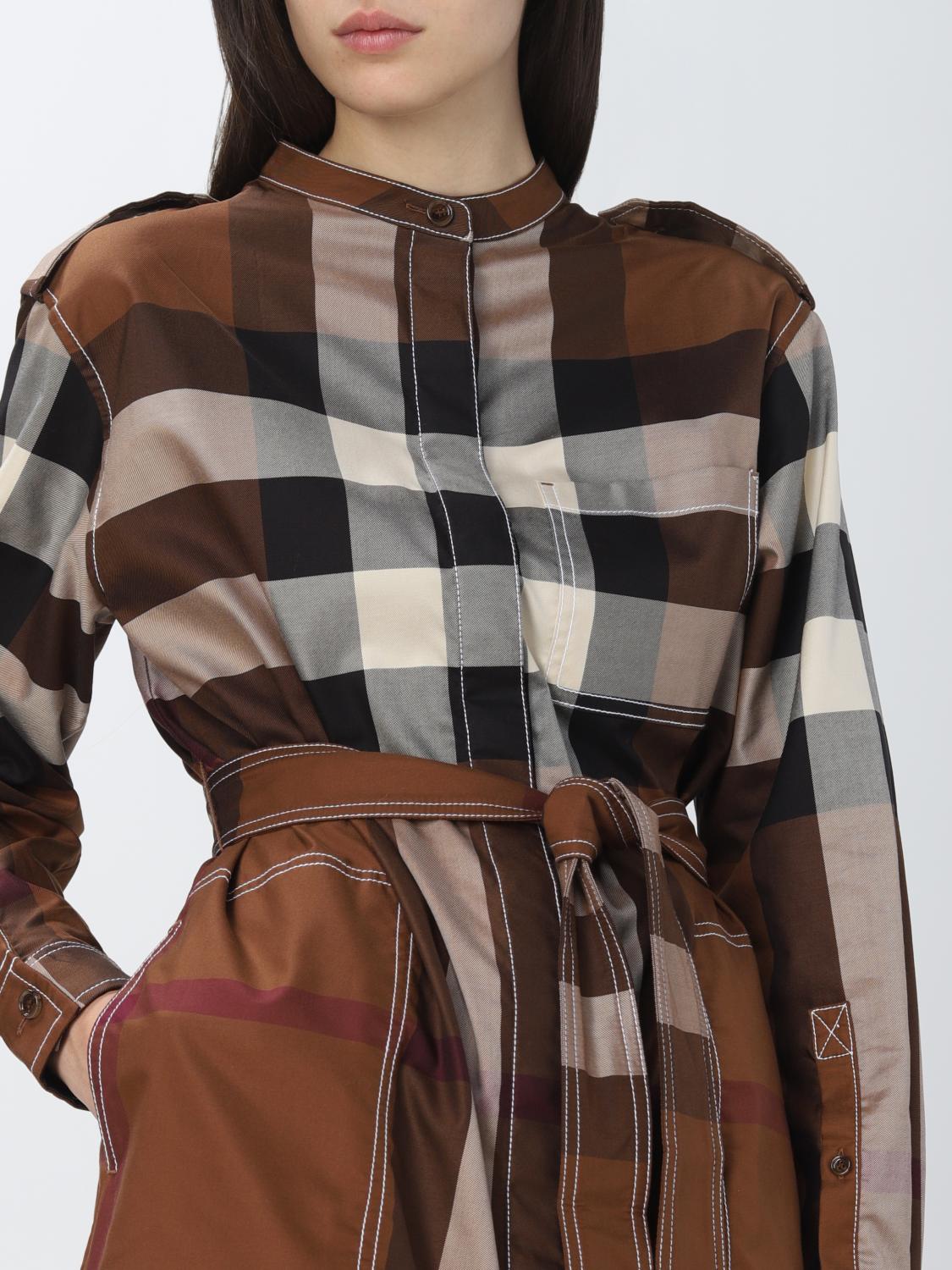 BURBERRY DRESS: Dress women Burberry, Brown - Img 4