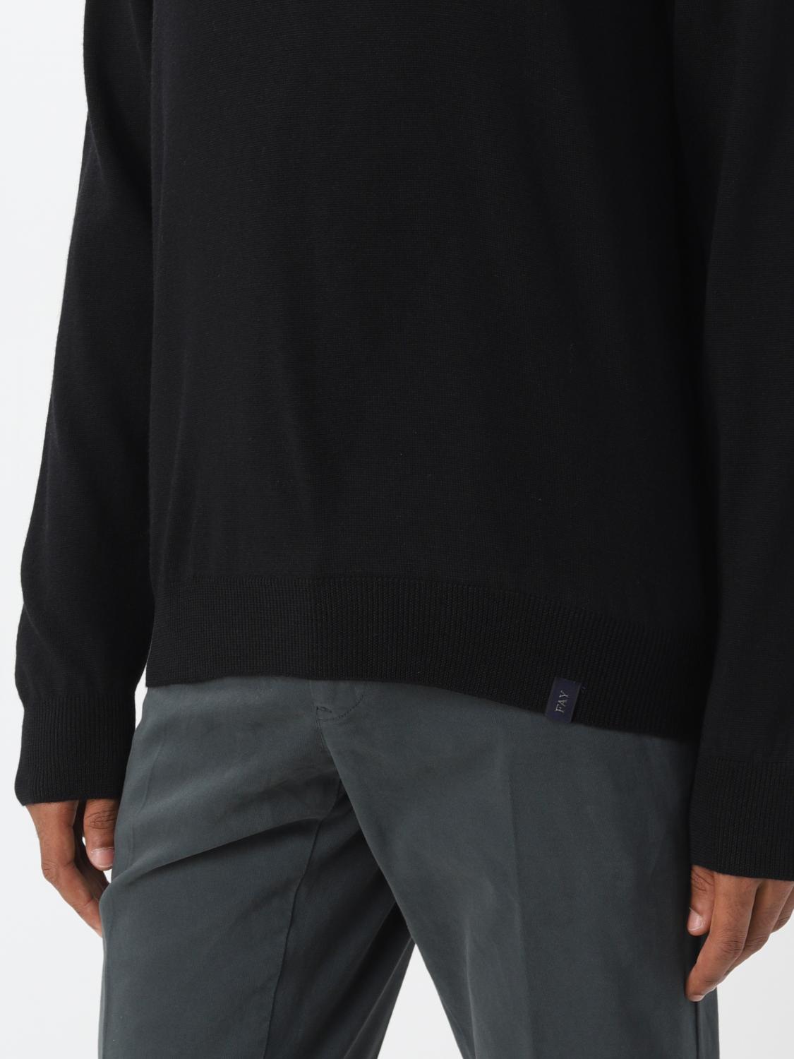 FAY 毛衣: 毛衣 男士 Fay, 黑色 - Img 3
