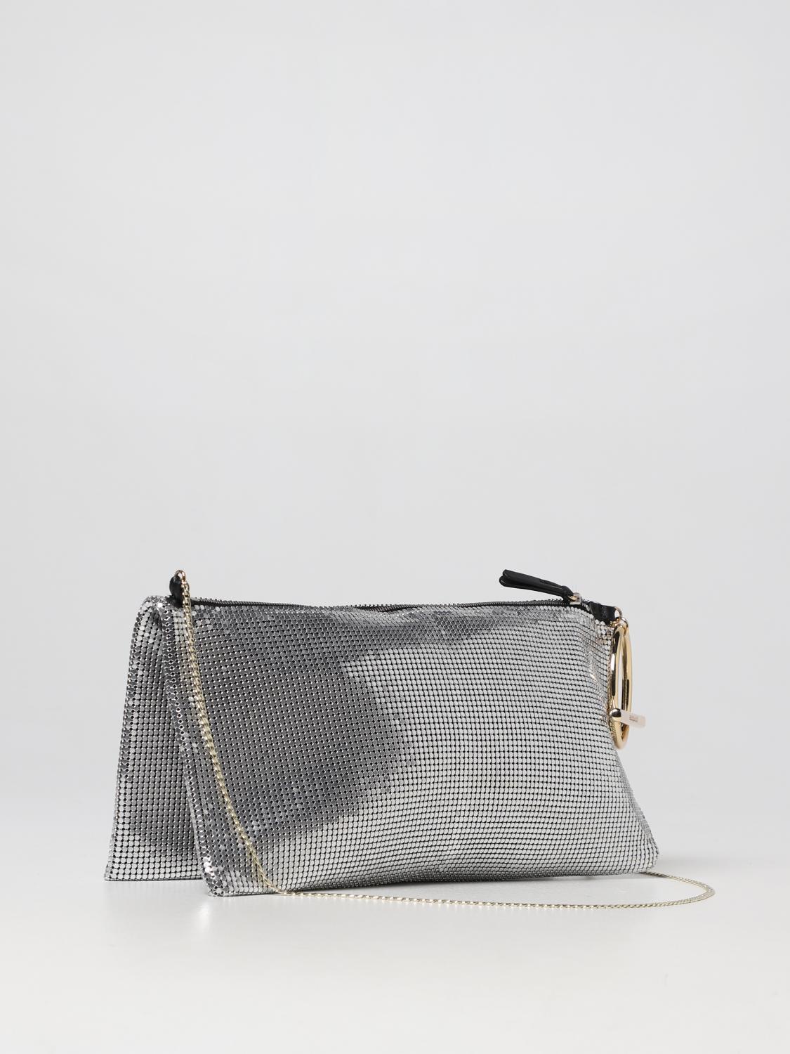 RABANNE BORSA A SPALLA: Borsa Pixel Paco Rabanne in maglia metallica, Silver - Img 3