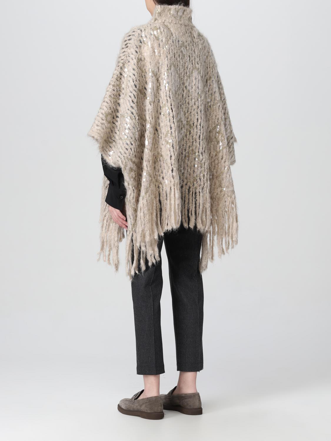 Poncho Zippé En Cachemire Brunello Cucinelli - Beige - Taille Small - Occasion Très Bon état