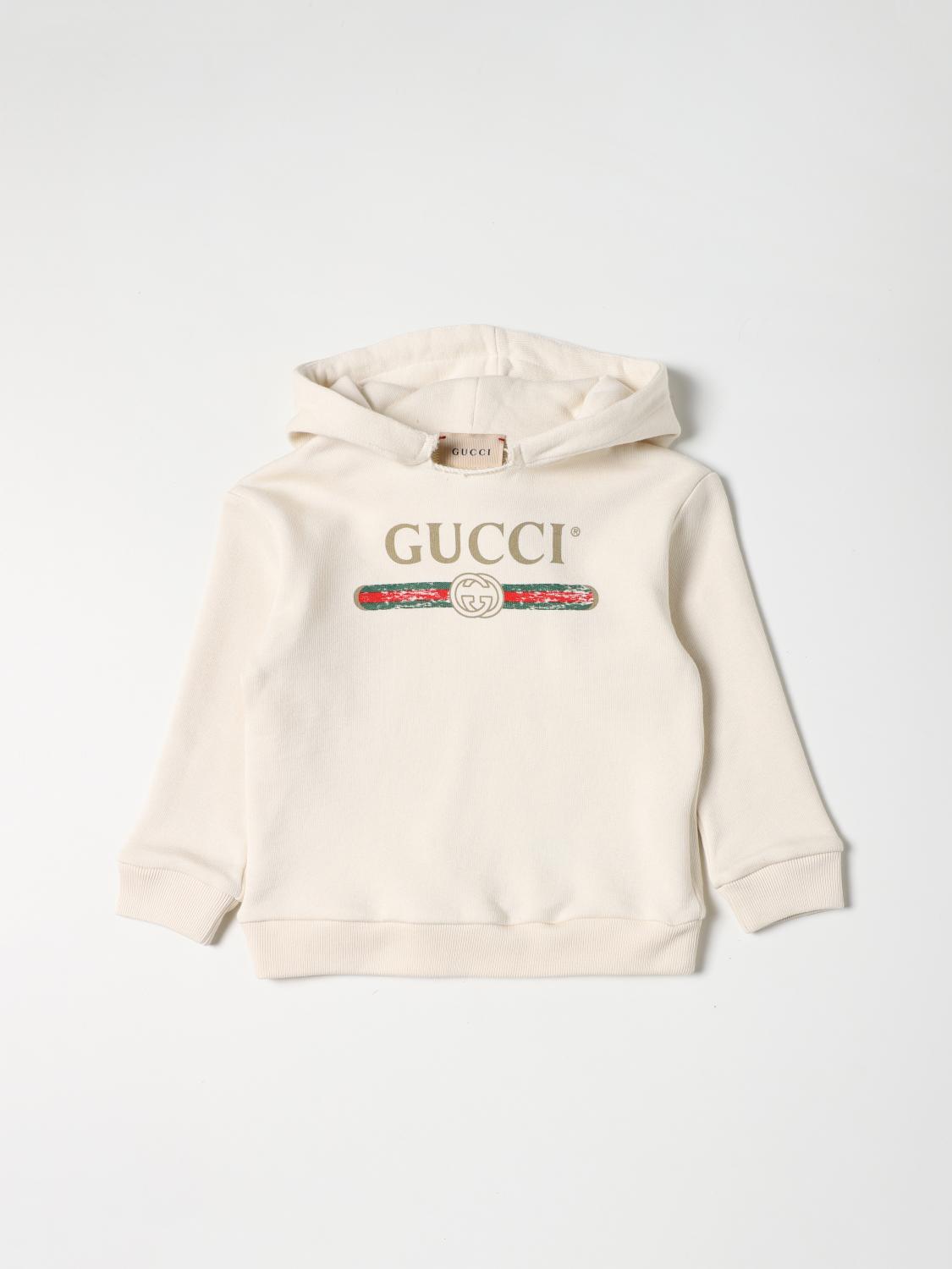 GUCCI PULLOVER: GG Gucci Vintage Sweatshirt, Weiß - Img 1
